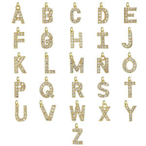 Bracelet Chaîne Tennis de Luxe Plaqué Or 10K et Or Massif 14K avec Breloque Lettre en Diamant de Laboratoire et Cristal, Unisexe, pour Usage Quotidien, Certifié IGI - Product Image 3