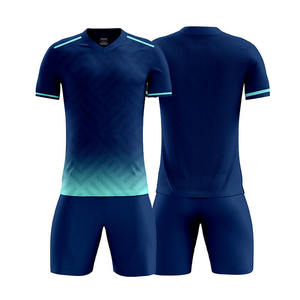 Maillot de football sublimé dégradé bleu sarcelle pour homme, kit à manches courtes, coupe athlétique, évacuation de l'humidité, respirant, en polyester - Product Image 5