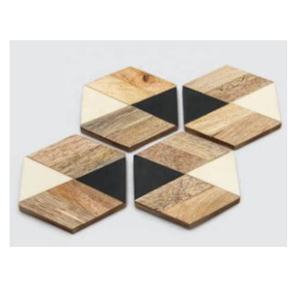Gran oferta, posavasos de mesa de comedor Hexagonal con incrustaciones de hueso moderno, 4 posavasos de cocina con protección contra el calor para té, vidrio, bebida, cocina, comedor - Product Image 2