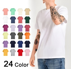 T-shirt personnalisé avec logo, coton de haute qualité, coupe confortable, vente en gros, t-shirts unis pour hommes et femmes, décontractés - Product Image 3