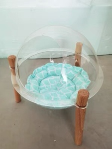 Dôme de couchage pour chat à double hémisphère: conception en acrylique et en bois durable sur mesure pour un abri pour animaux de compagnie élégant et transparent - Product Image 5