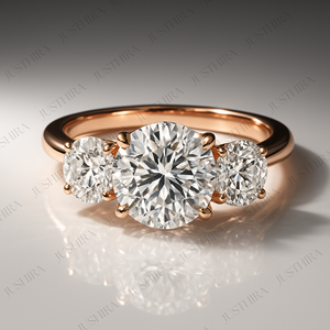 Fine <b>Rings</b> Three Stone 14K White Solid Gold Wedding <b>Ring</b> Women Round Cut Center Stone 2ct Lab Grown Diamond <b>Ring</b> For Her - Product Image 2