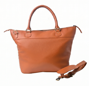 Sac fourre-tout en cuir véritable pour femme, grande capacité, sac à bandoulière, sac à main à poignée supérieure, texture grainée, sangle amovible, fermeture éclair, plage - Product Image 3