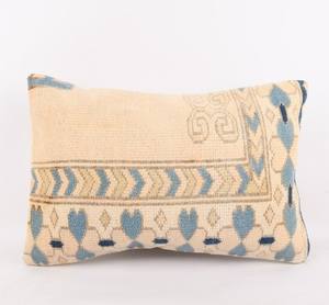 Housse de coussin berbère marocaine 100 % laine nouée à la main – Housse de coussin tapis bohème faite à la main en gros - Product Image 6