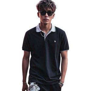 Polos personalizados bordados de poliéster y LICRA de color sólido, de secado rápido, transpirables, atléticos, para trabajo corporativo, de talla grande, para hombre - Product Image 1