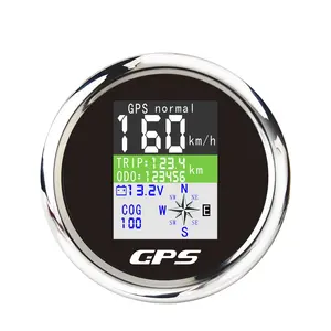 3-1/3" 85 mm High quality waterproof digital Multi-function GPS Speedometer black faceplate marine gauge automotive