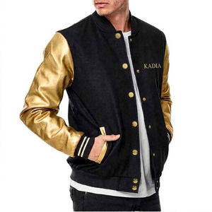แจ็คเก็ตวาร์ซิตี้ฤดูหนาวคุณภาพพรีเมียมแบบสั่งทำปี 2026 แขนสีทอง โลโก้ด้านหน้าแบบเรียบ ทนลม ระบายอากาศได้ดี สำหรับผู้ชาย - Product Image 4