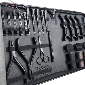 Kit d'outils Premium IMANS ENTERPRISES en acier inoxydable pour extensions de cheveux à micro-anneaux, pince à extensions, étui noir, logo personnalisé, usage commercial - Product Image 5