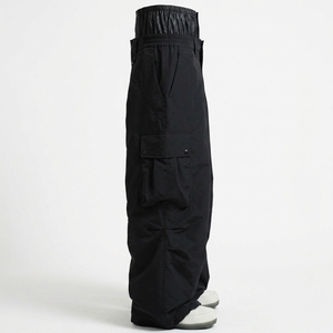 Pantalones de Nieve Impermeables Negros Unisex con Cintura Elástica y Cierre de Botones para Esquí y Snowboard para Adultos - Product Image 2
