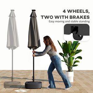 Base per Ombrellone da Esterno con Ruote, Supporto per Pali di Ombrelloni da 1,5''/1,9'' - Product Image 4