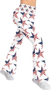 Women's High Waist Flared Yoga Pants Solid Spandex/Polyester <b>Seamless</b> Bell Bottom <b>Leggings</b> - Product Image 2