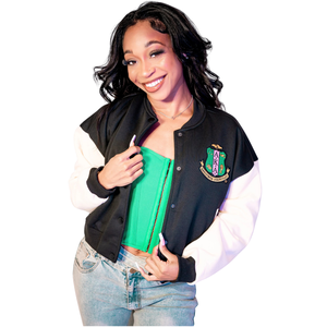 Cropped Varsity Jacket Pink Custom Letterman Bomber <b>Coat</b> <b>Women</b> Short Fit Button Front College Style Casual Streetwear - Product Image 1