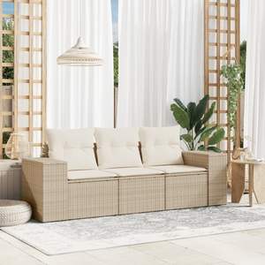 Set Divano da Giardino Beige Crema Bianco - Product Image 1