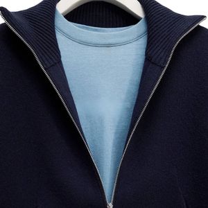 <b>Men</b> Black Knit <b>Cardigan</b> Sweater Full Zip High Neck Long Sleeve Casual Winter Warm Pullover Premium Fashion Knitwear for <b>Men</b> - Product Image 4