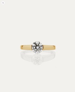 Anillo Solitario de Moissanita para Mujer, Plata de Ley 925, Chapado en Oro Amarillo, Anillo de Compromiso, Boda, Aniversario, Regalo de Lujo - Product Image 1