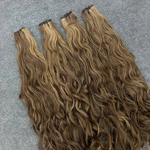 Extensions de cheveux humains blonds ondulés bruts, double épaisseur, pointes épaisses et complètes, 100 % cheveux vierges, vente en gros, haute qualité, très demandées - Product Image 4