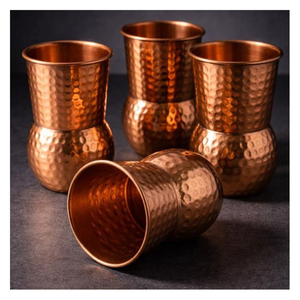 Prix d'usine Carafe à eau en cuivre pur martelé, Pichet de chevet en cuivre artisanal avec verre à eau, Luxe pour hôtels et maisons - Product Image 4