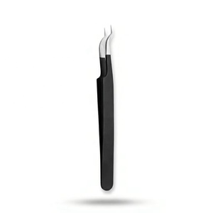 Pinces à épiler en soie naturelle antistatique de précision personnalisables, pointe fine en acier de haute qualité, pour extensions de cils, usage en salon - Product Image 1