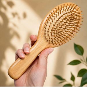 Natural Bamboo Wooden Paddle Hair <b>Brush</b> Eco Friendly Hair Care <b>Brush</b> for Women Men Professional Supply OEM - Product Image 4