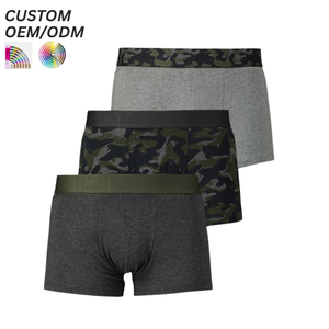 Mens Cotton Mid-Rise <b>Knitted</b> Underwear Boxer Shorts Breathable Elastic Waist Everyday Comfort Custom Logo OEM ODM Support - Product Image 1