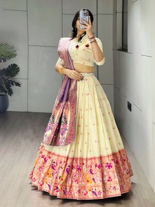 Conjunto Tradicional de Lehenga Choli Paithani para Bodas, para Mujer - Product Image 2