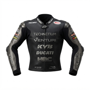 Men’s Cowhide Leather <b>Racing</b> <b>Jacket</b>/Chaqueta MotoCP Style CE Level 2 Armor Motorcycle Track Riding Protective Gear CE - Product Image 1