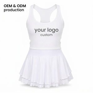 Conjunto de Top y Falda de Pickleball para Mujer, Secado Rápido, Cuello Redondo, Espalda de Malla, Sin Mangas, Ropa Deportiva de Primavera/Verano, Logotipo Personalizado OEM - Product Image 2