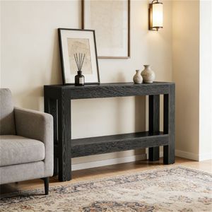 Consolle a doppio strato con spazio contenitivo, Tavolo da divano, Tavolo da corridoio, Tavolo da ingresso - Product Image 4