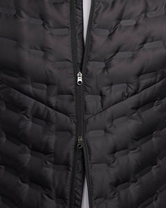 Chaqueta de cuero para hombre, negra, de lona, cortavientos, acolchada, sin mangas, con cuello alto, con cremallera, ligera, deportiva, estilo urbano, con bordado - Product Image 5