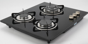 Cuisinière à gaz encastrable 3 brûleurs avec plaque de cuisson en verre trempé - Product Image 2