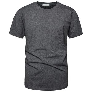 T-shirt en jersey de coton à manches courtes, col rond, coupe slim, couleur unie, pour homme, vêtement décontracté, séchage rapide, épais, surdimensionné, pour l'été - Product Image 2