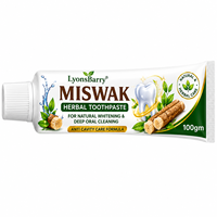 LyonsBarry Dentifrice Herbal Miswak pour un Blanchiment Naturel, Nettoyage Buccal en Profondeur et Soin Anti-Caries Tube de 100g