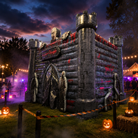 Tente Gonflable Commerciale Château d'Horreur Halloween Maison Hantée Salle d'Évasion Imperméable Taille Personnalisable pour Événements