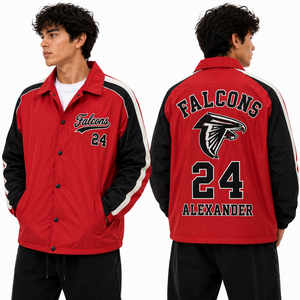 Premium Team Coach <b>Jacket</b> Embroidery Player Number Sports Windbreaker Waterproof Snap Closure Outerwear Manufacturer OEM Service - Product Image 1