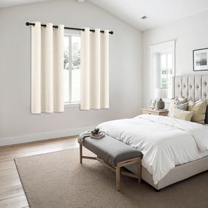 Tende Oscuranti Termoisolanti Grigio Solido 63 Pollici di Lunghezza, Beige Bianco, per Camera da Letto e Soggiorno, 2 Pannelli - Product Image 4