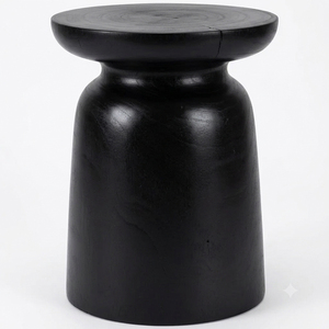 Pawn Accent <b>Side</b> <b>Table</b> Minimalist Rustic Solid Suar Wood High Quality Durable <b>Black</b> Finish Living Room Furniture Home Decor - Product Image 1