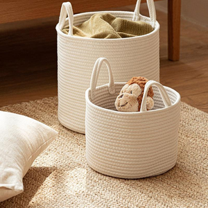 Cotton Rope <b>Basket</b> Stylish Fabric Bins and <b>Baskets</b> Product - Product Image 1
