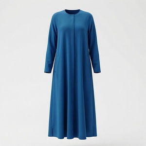 2025 OEM Kimono Abaya pour femmes musulmanes, en tissu polyester épais, doux et très extensible, col en V, manches longues, pour fêtes, Ramadan, mariages - Product Image 1