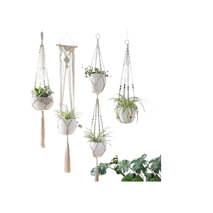 Porte-plantes en macramé personnalisés, paniers suspendus pour plantes d'intérieur et d'extérieur, supports décoratifs en macramé, décoration intérieure - Product Image 4
