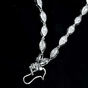 Luxury Marquise Moissanite Cuban Link Chain Necklace 925 Sterling Silver Hip Hop Style Unisex Engagement <b>Gift</b> IGI Certified - Product Image 4