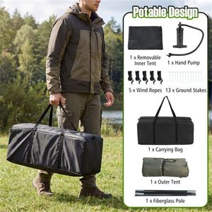 Tenda Gonfiabile Impermeabile per 7 Persone PU2000mm, Cabina da Campeggio Gonfiabile per 5-7 Persone con Veranda Zanzariera per Campeggio Familiare all'Aperto - Product Image 5