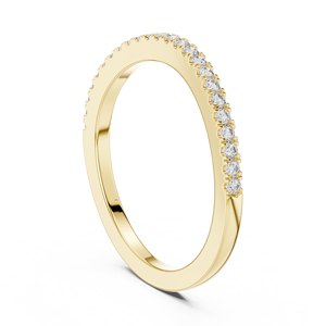 Anillo Clásico de Media Eternidad con Diamantes Pavé en Oro Blanco de 14K |   Anillo de Boda Delgado y Apilable |   Joyería Fina al por Mayor OEM ODM - Product Image 5