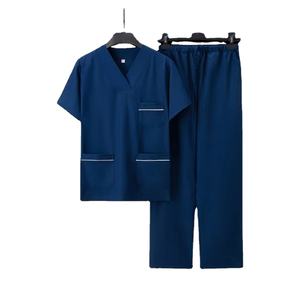 ชุดเครื่องแบบพยาบาลผ้ายืดโพลีเอสเตอร์สำหรับผู้หญิงเสื้อและกางเกงสำหรับขัดทางการแพทย์มีสไตล์ - Product Image 3