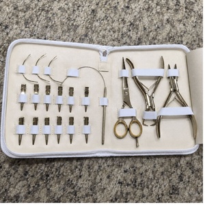 Professional Stainless Steel Red Gold Hair Extension Tools Kit Micro Links Removal Pliers <b>Clips</b> Beads Thread & Alligator <b>clip</b> - Product Image 6