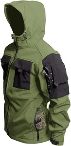 Men’s Stealth Black All-Weather <b>Shell</b> – Precision Engineered Softshell with Integrated Storm <b>Hood</b> Softshell <b>Jacket</b> - Product Image 3