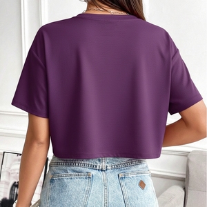 Camiseta Deportiva Corta para Mujer, Ecológica, 100% Algodón, Transpirable, de Secado Rápido, para Yoga, Ejercicio y Fitness, con Estampado, de Bangladesh, Venta al Por Mayor - Product Image 2