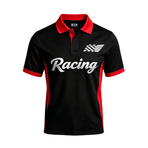 Polo d'équipe de course personnalisé respirant à manches courtes, entièrement sublimé, séchage rapide, uniforme de personnel de box pour le sport automobile, vente en gros OEM - Product Image 1