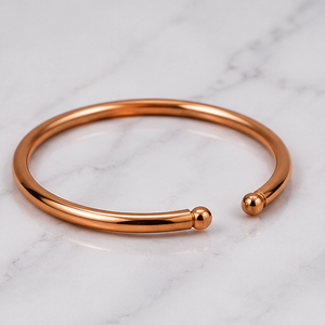 Traditional Ayurvedic Round <b>Wire</b> Solid Copper Health Bracelet Fashionable Metal Jewelry Exquisite Embossed Design - Product Image 4