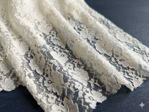 Tela de Encaje de Nylon Crema Premium Directo de Fábrica - Patrón Floral Intrincado para Vestidos, Ropa de Novia y Decoración del Hogar - Product Image 6