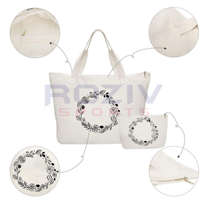 Wholesale 100% Cotton Full Sublimation Tote <b>Bags</b> Custom Logo Eco-friendly <b>Canvas</b> Customizable Size Color High Quality Outdoor - Product Image 2